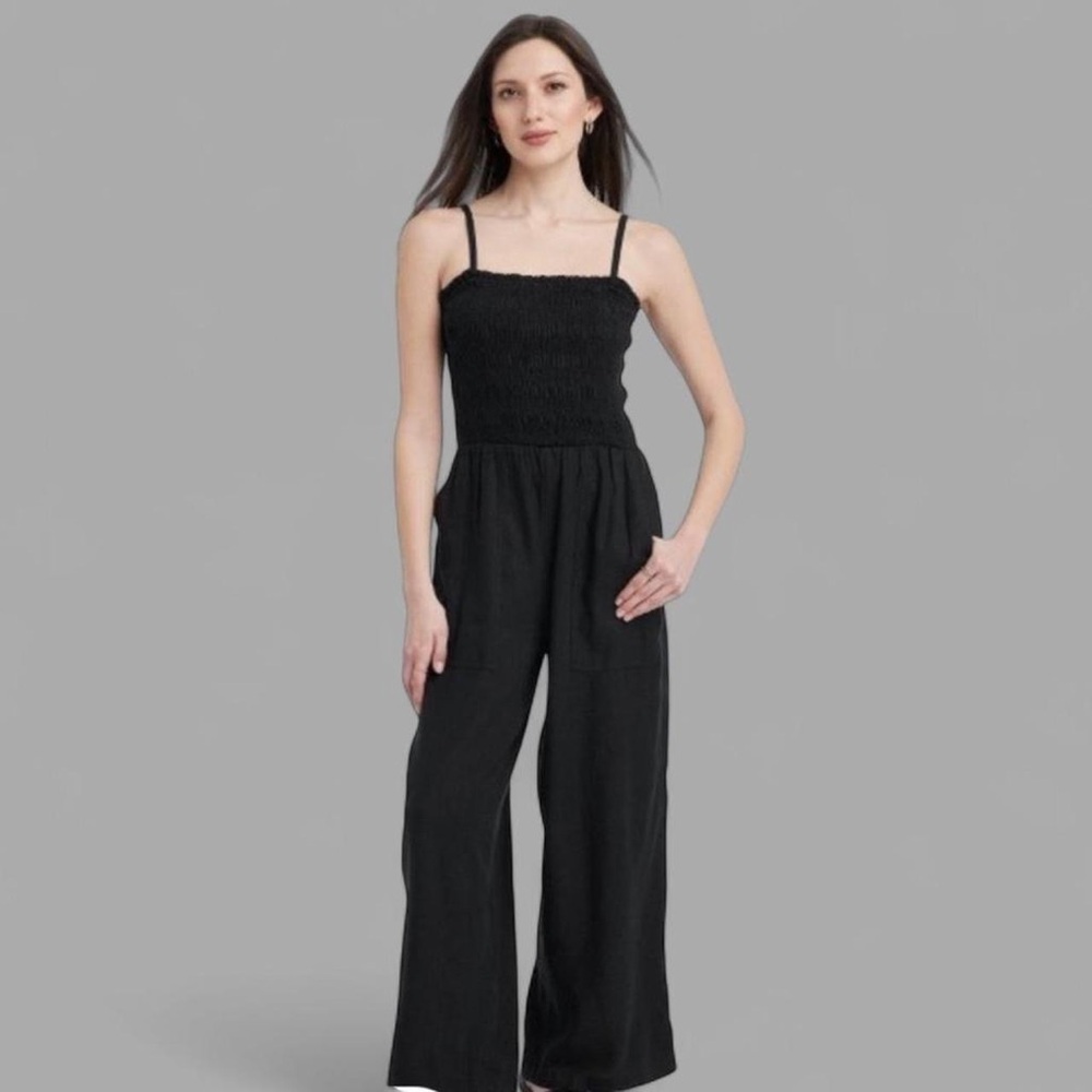 Universal Thread Black Sleeveless wide Leg Jumpsuit Large